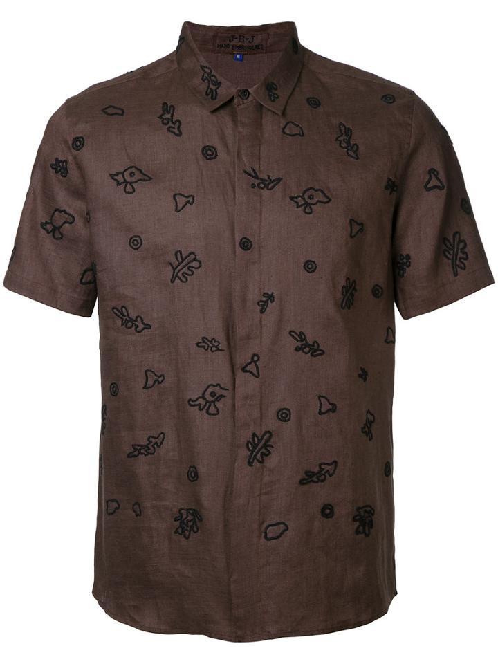 Jupe By Jackie Printed Shirt, Men's, Size: Small, Brown, Linen/flax