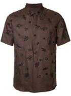 Jupe By Jackie Printed Shirt, Men's, Size: Small, Brown, Linen/flax