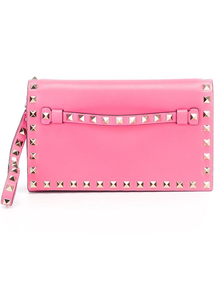 Valentino 'rockstud' Clutch, Women's, Pink/purple