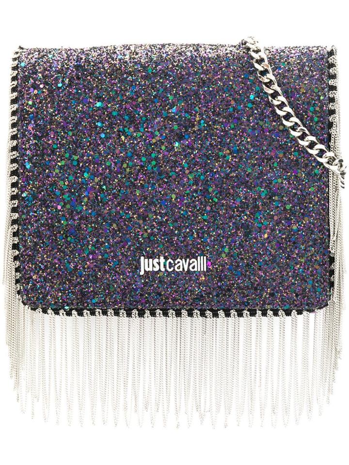Just Cavalli Chain Tassel Glitter Crossbody - Pink & Purple