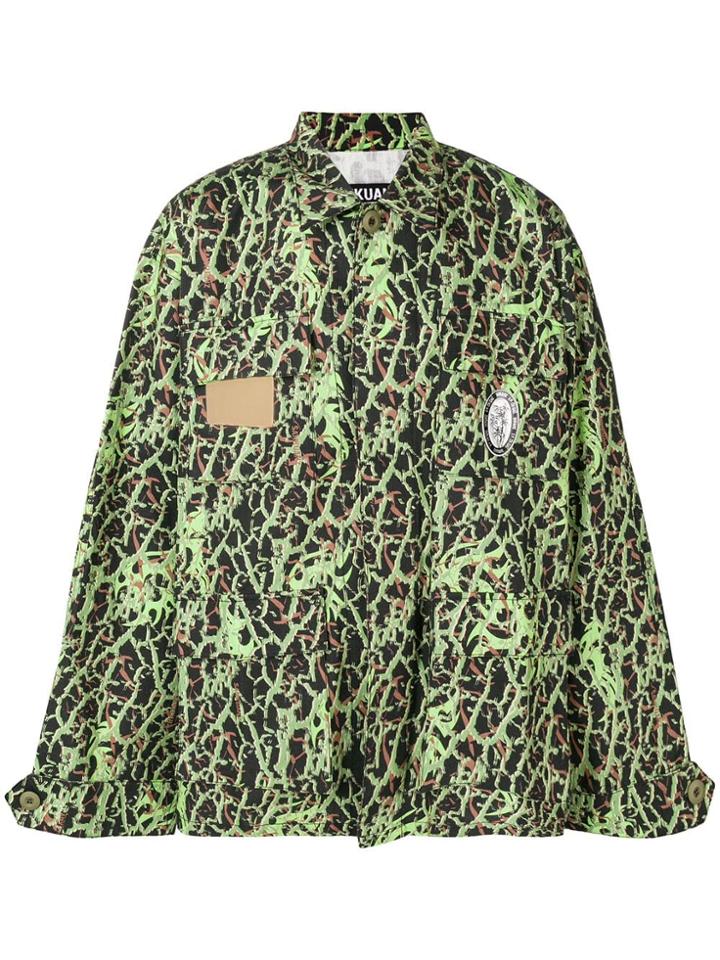 Sankuanz Camouflage Print Shirt - Black