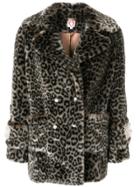 Shrimps Leopard Print Pearl Detail Jacket - Brown