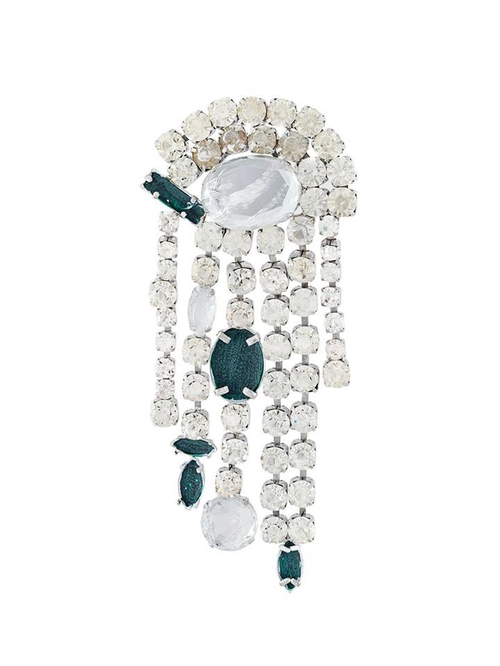 Maison Margiela Embellished Brooch, Women's, Metallic, Glass/brass