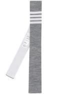Thom Browne Striped Knitted Tie - Grey