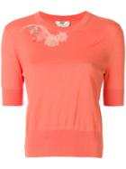 Fendi Floral Short-sleeve Sweater - Yellow & Orange