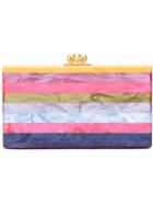 Edie Parker 'jean Striped' Clutch, Women's, Pink/purple