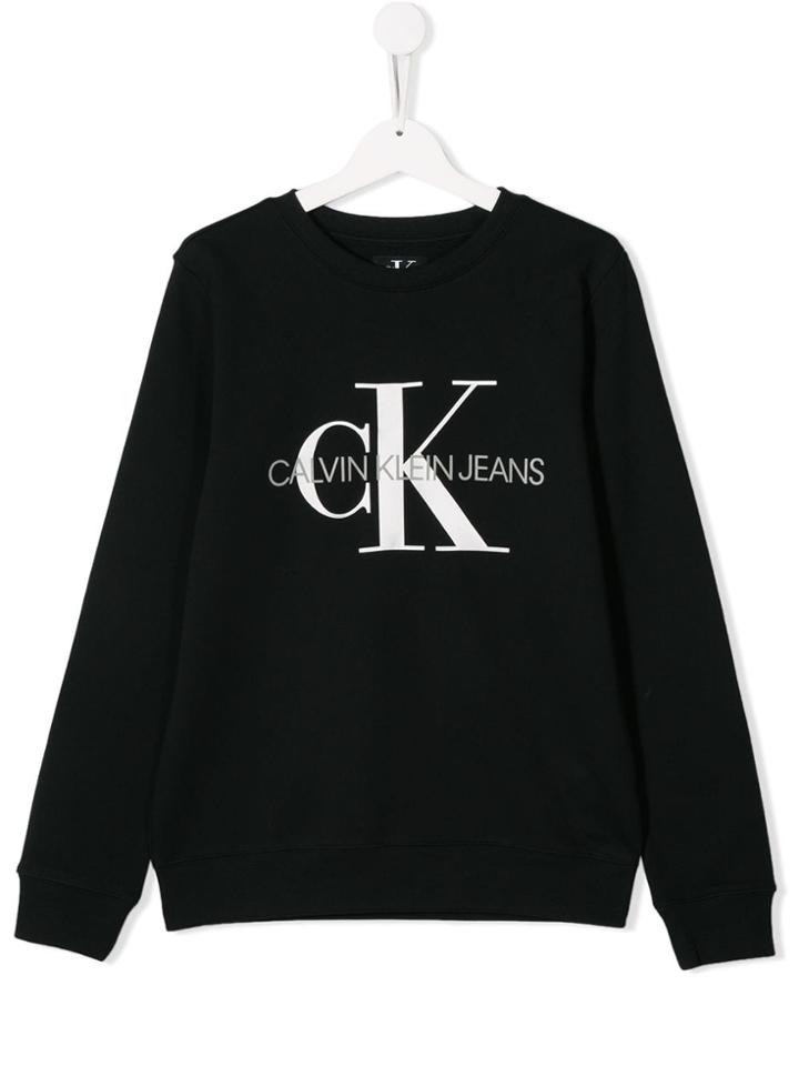 Calvin Klein Kids Teen Logo Jumper - Black