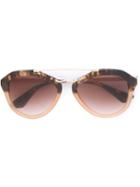 Prada Eyewear D Frame Sunglasses, Women's, Brown, Acetate/metal