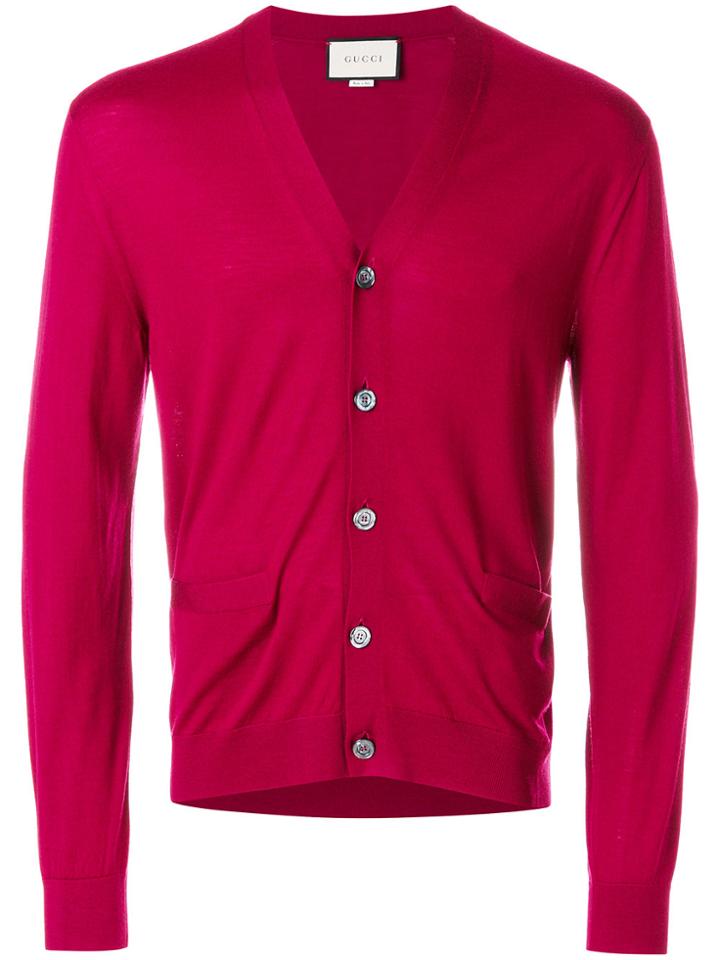 Gucci V-neck Cardigan - Pink & Purple