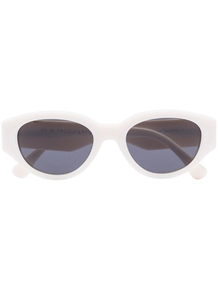 Retrosuperfuture Drew Mama Oval Sunglasses - White