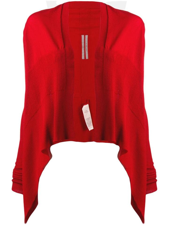 Rick Owens Cropped Draped Cardigan - Red