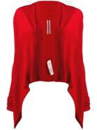 Rick Owens Cropped Draped Cardigan - Red