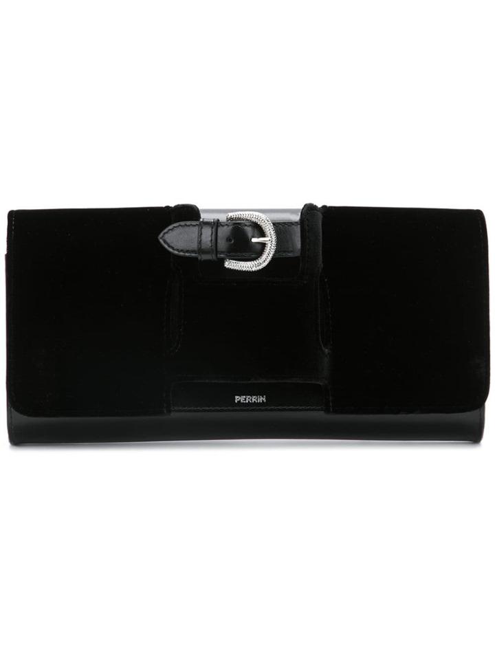 Perrin Paris Buckle Strap Clutch - Black