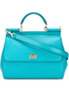 Dolce & Gabbana Sicily Tote, Women's, Blue, Calf Leather/leather