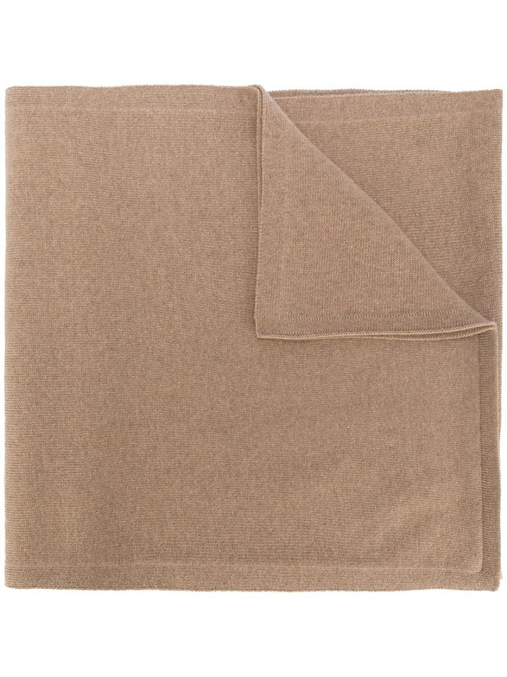 Victoria Beckham - Plain Scarf - Women - Virgin Wool/cashmere - S, Brown, Virgin Wool/cashmere