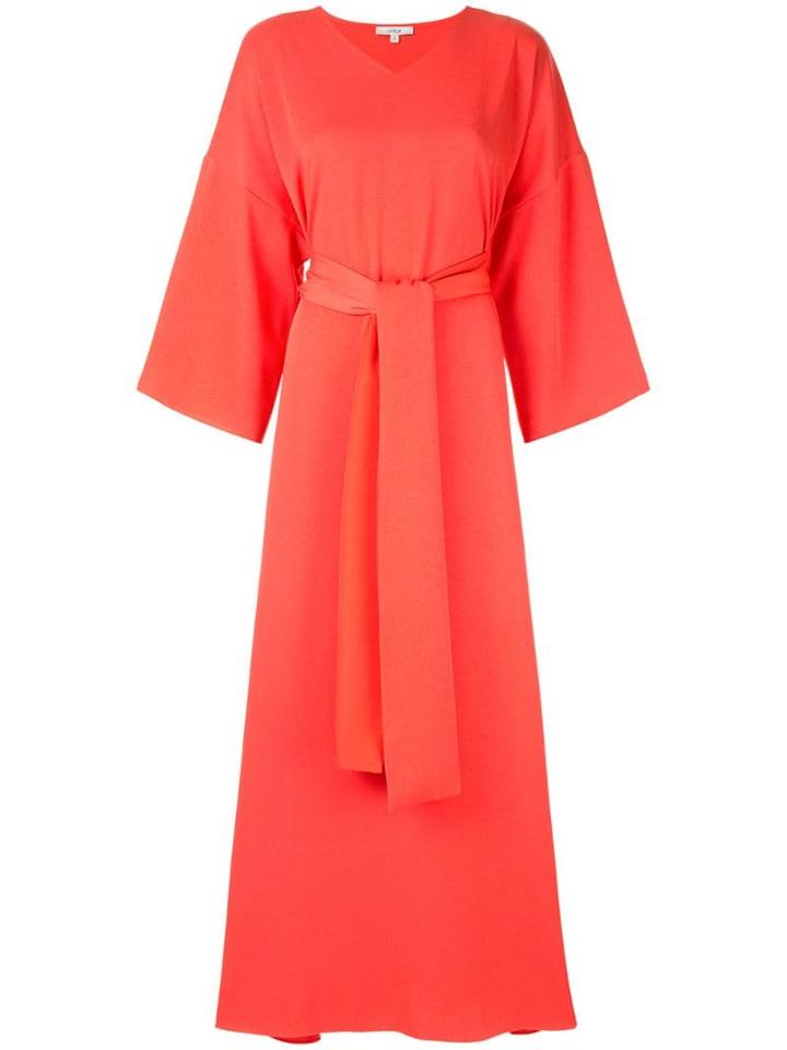 Layeur Wide Sleeve Maxi Dress - Red