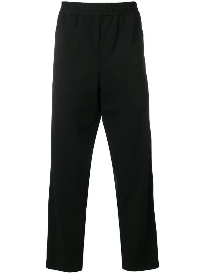 Mcq Alexander Mcqueen Straight Leg Elastic Trousers - Black