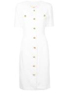 Céline Vintage Button-embellished Midi Dress - White