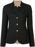 Akris Button Up Jacket, Women's, Size: 12, Black, Cotton/polyamide