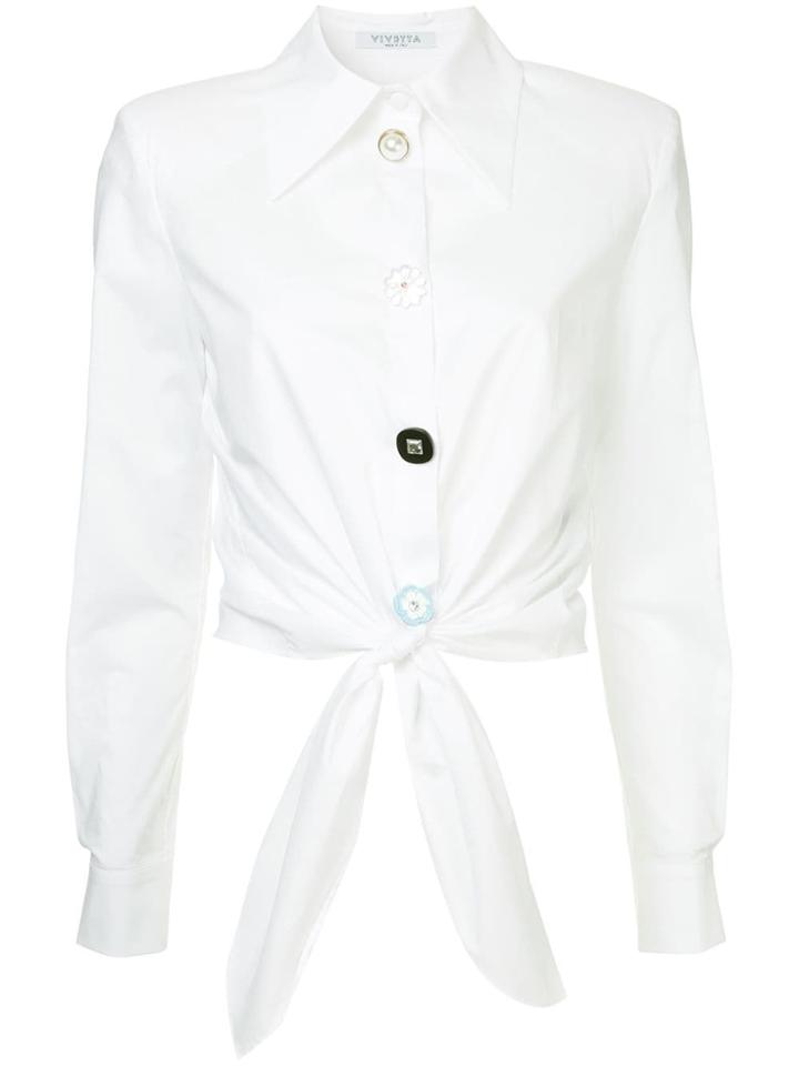 Vivetta Tie-waist Cropped Shirt - White