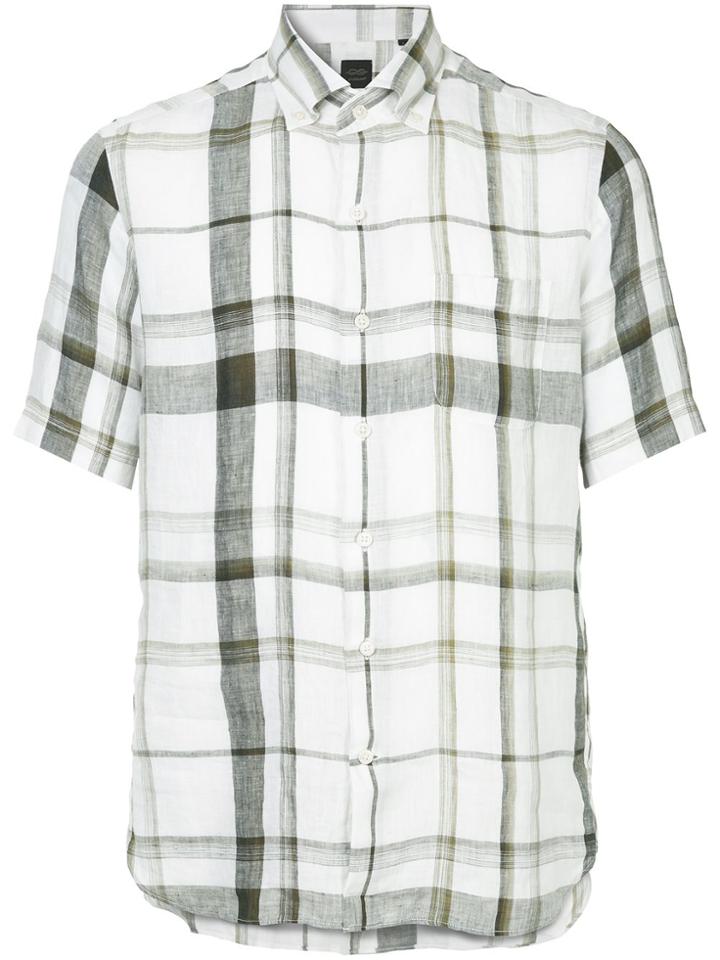 D'urban Plaid Short Sleeve Shirt - White