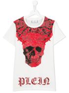 Philipp Plein Kids - Skull Print T-shirt - Kids - Cotton - 16 Yrs, Boy's, White