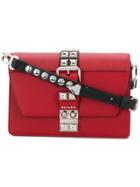 Prada Elektra Studded Crossbody Bag - Red