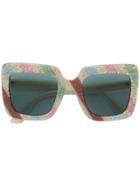 Gucci Eyewear Glitter Stripe Square-frame Sunglasses - Multicolour