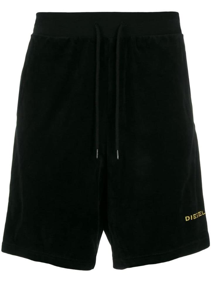 Diesel Embroidered Logo Shorts - Black