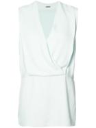 Adam Lippes Draped Neckline Blouse, Women's, Size: 6, Blue, Silk/viscose