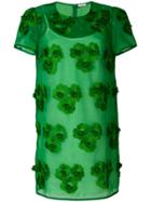 P.a.r.o.s.h. Floral Embroidered Shift Dress - Green
