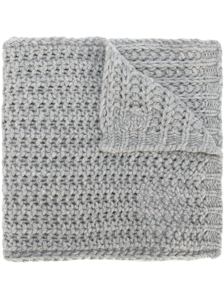 Moncler Knitted Scarf - Grey