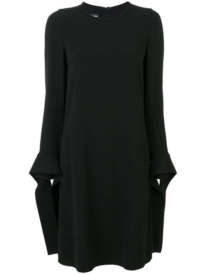 Emporio Armani Shift Dress With Tie Cuffs - Black