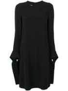 Emporio Armani Shift Dress With Tie Cuffs - Black