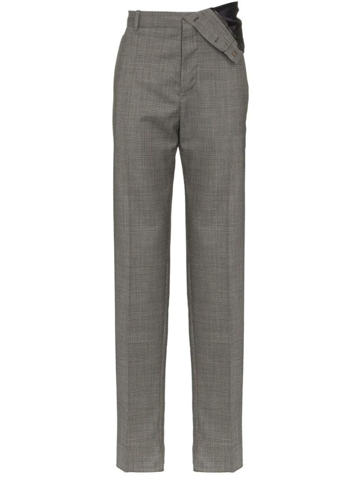 Y / Project Asymmetric Wool-blend Trousers - Grey