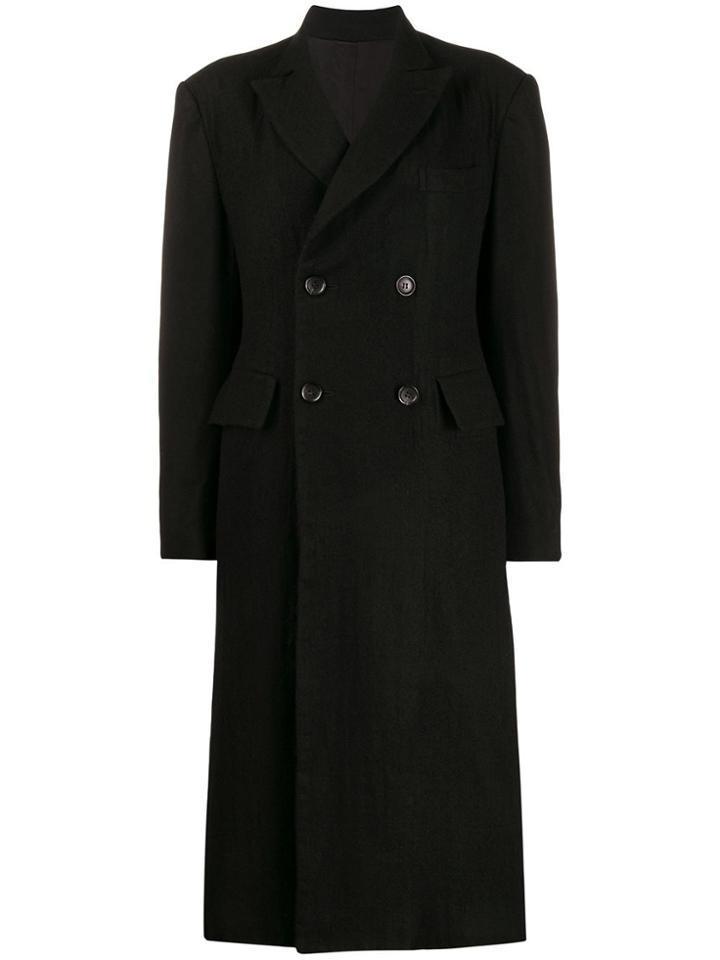Junya Watanabe Fitted Double-breasted Coat - Black