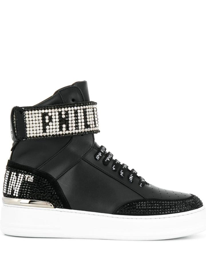 Philipp Plein Hi-top Crystal Sneakers - Black