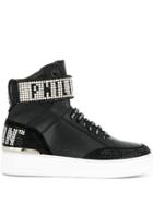 Philipp Plein Hi-top Crystal Sneakers - Black