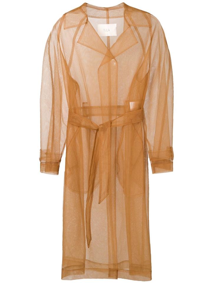 Tela Sheer Trench Coat - Neutrals