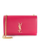 Saint Laurent 'monogram' Shoulder Bag, Women's, Pink/purple, Calf Leather/metal (other)