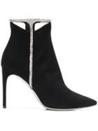 René Caovilla Jewel Embellished Ankle Boots - Black