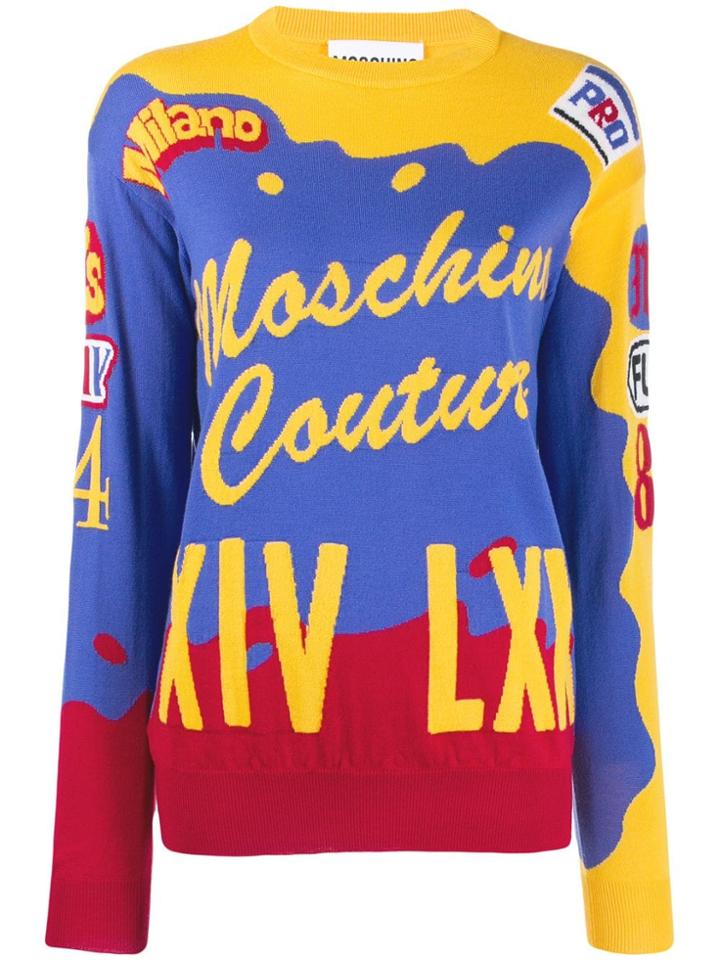 Moschino Motorbike Intarsia Jumper - Yellow