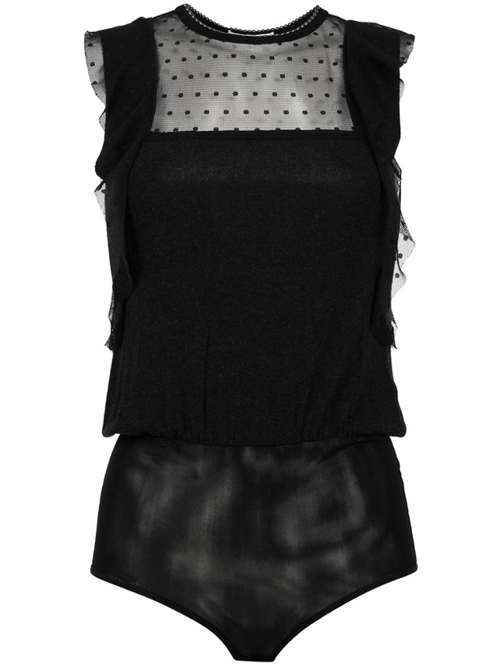 Nk Tulle Detail Bodysuit - Black