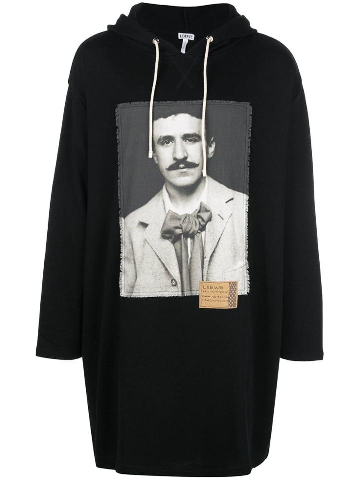 Loewe Long Portrait Hoodie - Black