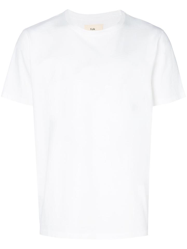Folk Contrast Sleeve Tee - White