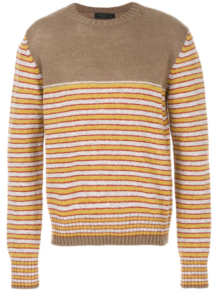 Prada Striped Jumper - Brown