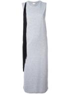 Giamba Frayed Trim Dress, Women's, Size: 44, Grey, Cotton/acetate