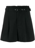 Red Valentino Red(v) High-rise Pleated Shorts - Black