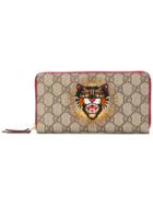 Gucci Gg Supreme Angry Cat Wallet - Nude & Neutrals