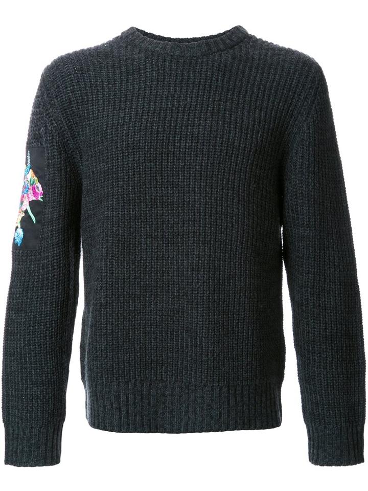Christian Dada Crew Neck Jumper, Men's, Size: 46, Black, Wool